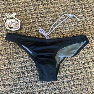 NWT Jolyn Clothing Europe Bikini Bottom Black Size XS Drawstring